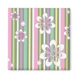 floral stripes_2 refrigerator magnet
