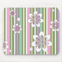 floral stripes_2a mousepads