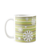 floral stripes_3 mugs by VioDeSign floral stripes_3 mugs