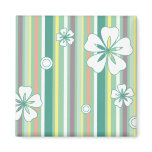 floral stripes_4 refrigerator magnet