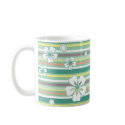 floral stripes_4 mugs by VioDeSign floral stripes_4 mugs