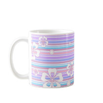 floral stripes_5 mugs by VioDeSign floral stripes_5 mugs