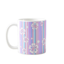 floral stripes_5a mugs by VioDeSign floral stripes_5a mugs