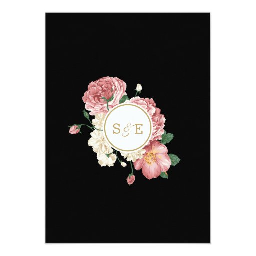 Floral Stripes Wedding Invitations Invites