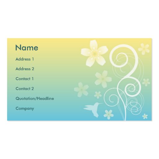 Floral Style Business Card (front side)