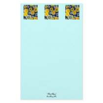 Floral Sugar Fine Linen Notepaper Custom Stationery