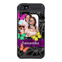 Floral sugar skull and butterflies iPhone 5 covers