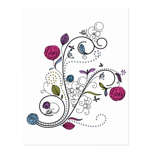Floral Swirl Postcard