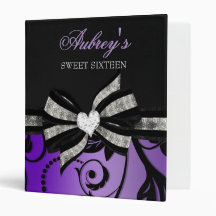 Floral Swirl Quinceañera Binder With Jeweled Bow