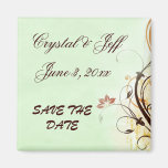 Floral swirl save the date magnets