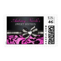 Floral Swirl Sweet Sixteen Stamps With Jeweled Bow