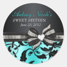 Floral Swirl Sweet Sixteen Sticker