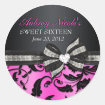 Floral Swirl Sweet Sixteen Sticker