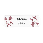 floral swirls address label