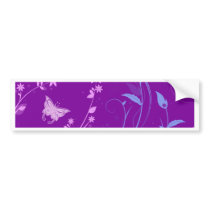 Floral Swirls and Butterflies bumper stickers