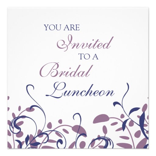 Floral Swirls Bridal Luncheon Invitation Cards