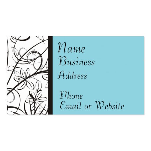 Floral Swirls Business Card Template (front side)