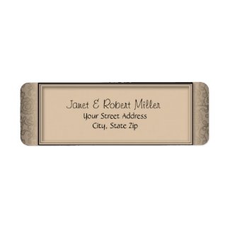 Floral Swirls Gold Return Address Labels label