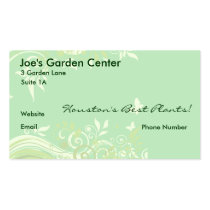 Floral Swirls in Hues of Fresh Green business cards