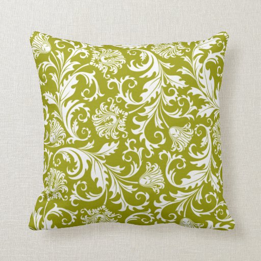 floral swirls on changeable background color throw pillows Zazzle