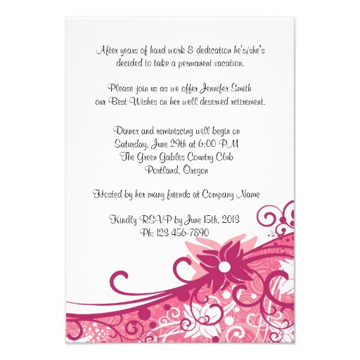 Floral Swirls Retirement Party Invitation