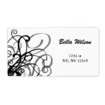 floral swirls shipping address label