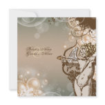 Floral swirls wedding cupid love custom announcement