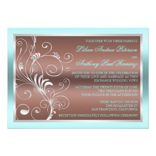 Floral Swirls Wedding Invitation
