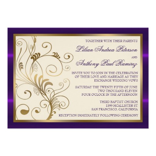 Floral Swirls Wedding Invitation