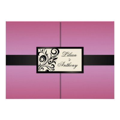 Floral Swirls Wedding Invitation