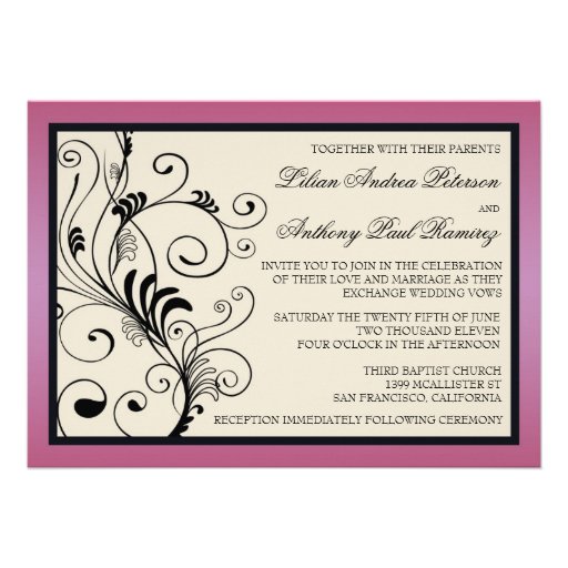 Floral Swirls Wedding Invitation