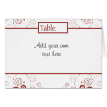 Floral Swirls Wedding Placecard
