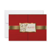 Floral Swirls Wedding RSVP Custom Invite