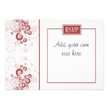 Floral Swirls Wedding RSVP Invitation