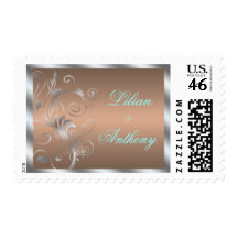 Floral Swirls Wedding Stamps
