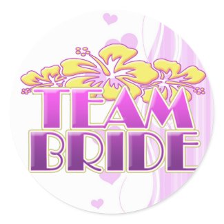 Floral Team Bride Bridesmaids wedding classy fun Round Stickers