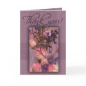 Floral thank you card card