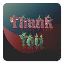 Floral Thank You Sticker