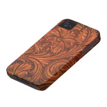 floral tooled leather style iphone iPhone 4 cases