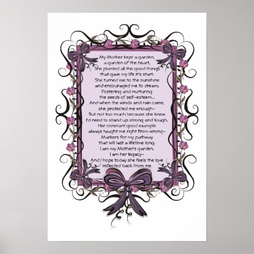 Floral Tulip Framed Mothers Day Poem Print Zazzle