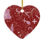 Floral Valentine's Day Love Heart Ornaments