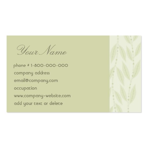 Floral Vine Business Card (front side)