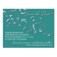 Floral Vine Save the Date Postcard