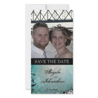 Floral Vines and Butterflies Save the Date Card photocard