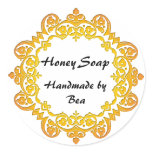 Floral Vintage Handmade Soap Labels Yellow Sticker