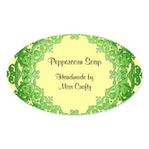 Floral Vintage Soap or Canning Labels Green stickers