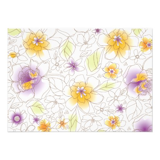 Floral Watercolor Bridal Shower Invitation Purple
