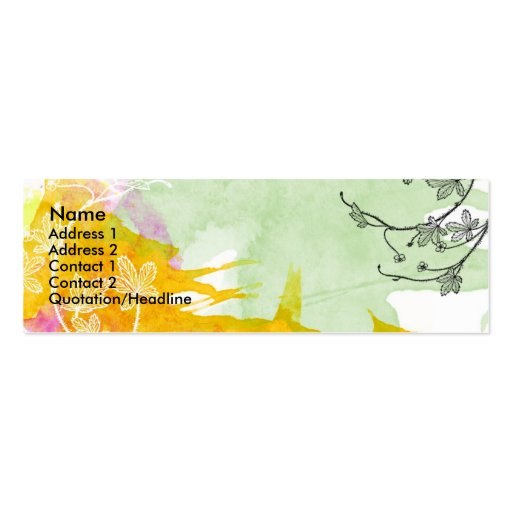 Floral Watercolor Card Business Card Templates