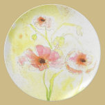 Floral Watercolor poppies plates