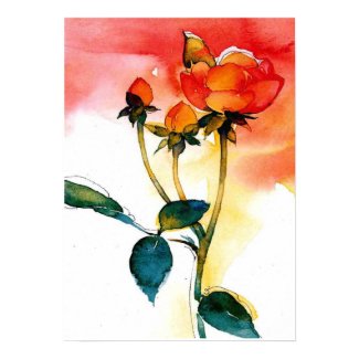 Floral watercolor print